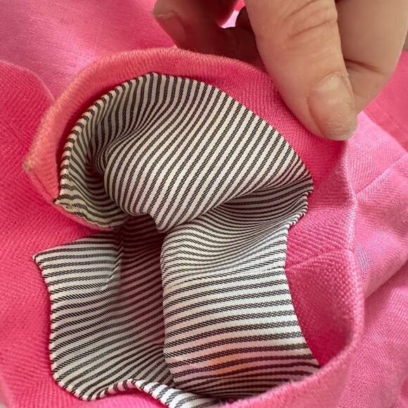 J Crew Womens 100% Linen Blazer Jacket Size 4 Pink Preppy Coastal Chic Office - Picture 9 of 12